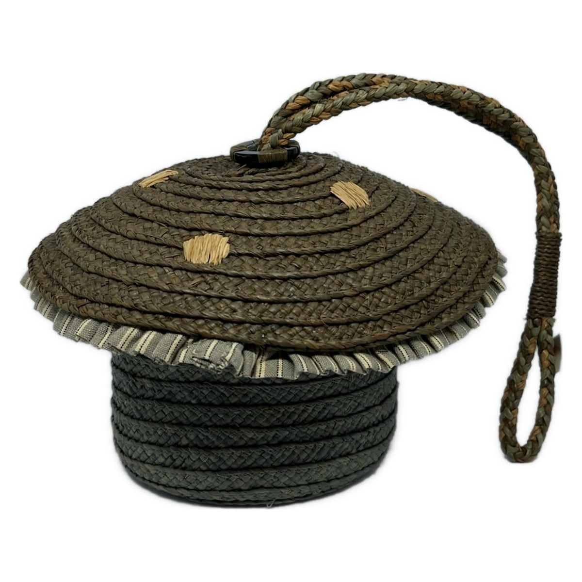 JAMIN PUECH ジャマンピエッシェ リストレット - カーキ×ダークブラウン×マルチ コットン