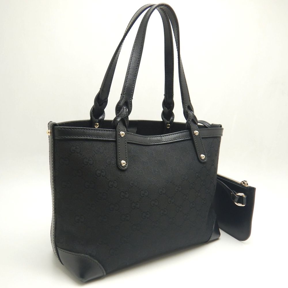 GUCCI ブラック トートバッグ 楽天市場】【中古】グッチ トートバッグ ポーチ付 269878 GGキャンバス