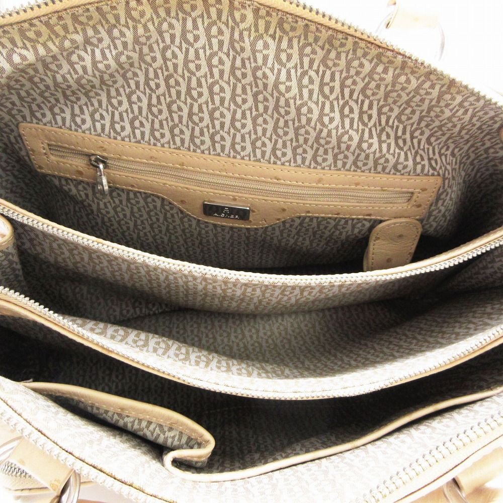 アイグナー AIGNER 型押し オーストリッチ 2way ショルダー