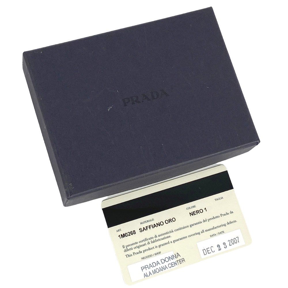 □中古□ プラダ コンパクト ウォレット 財布 小銭入れ サフィアーノ  