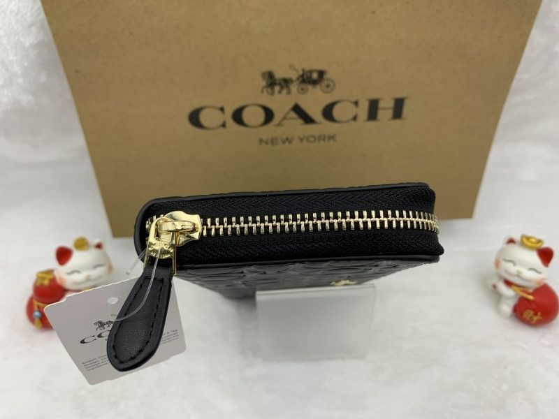 コーチ 長財布 COACH 財布 エンボスドレザー メンズ ブラック 黒 