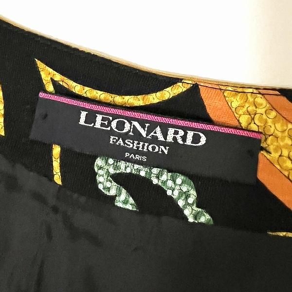 anc レオナール LEONARD ベスト・ジレ M 黒系 マルチ 総柄 ペイズリー