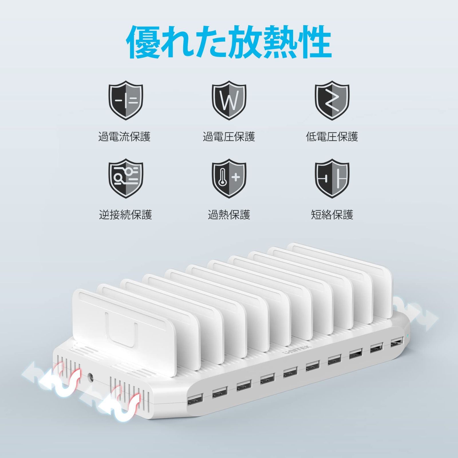 新着商品 卓上 収納便利 間隔調整 仕切り板 Android|iPhone|iPad|kindle|タブレット|PSP 複数台対応 ホワイト スマートIC搭載 1.5A|2.4A 10台同時充電 PSE認証済 96W 卓上充電スタンド 10ポート USB CHRISTIANNAURATH_COM_BR