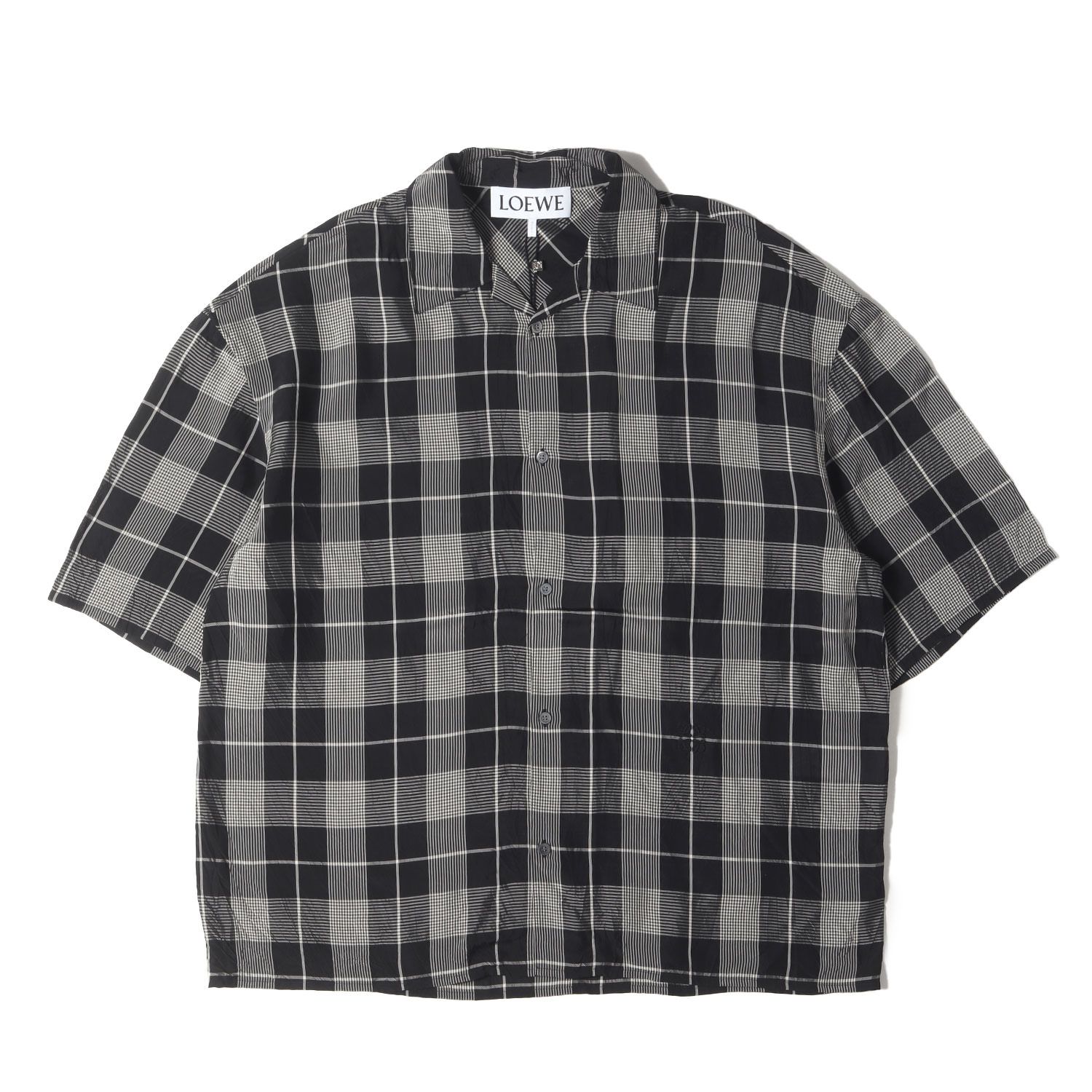 LOEWE チェックシャツ パッチワーク ロエベ シャツ アナグラム
