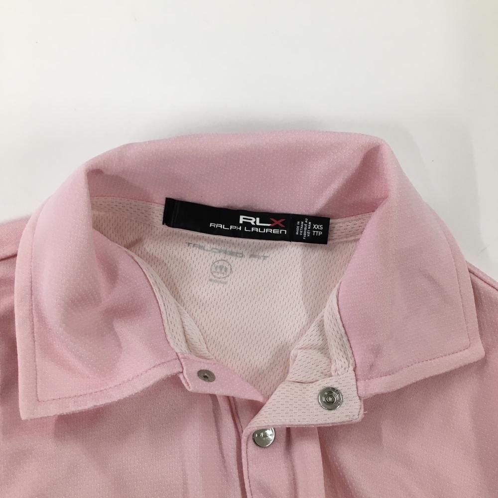 美品】RLXラルフローレン 半袖ポロシャツ ライトピンク スナップ
