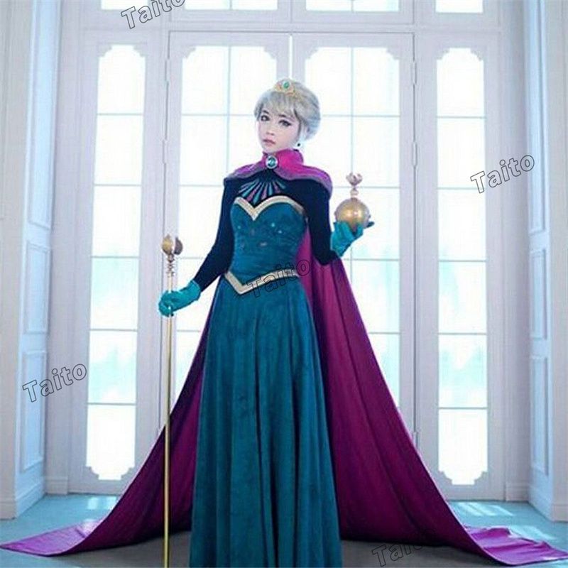 エルサ ドレス 大人 衣装 戴冠式 雪の女王 風 本格 高級 マント