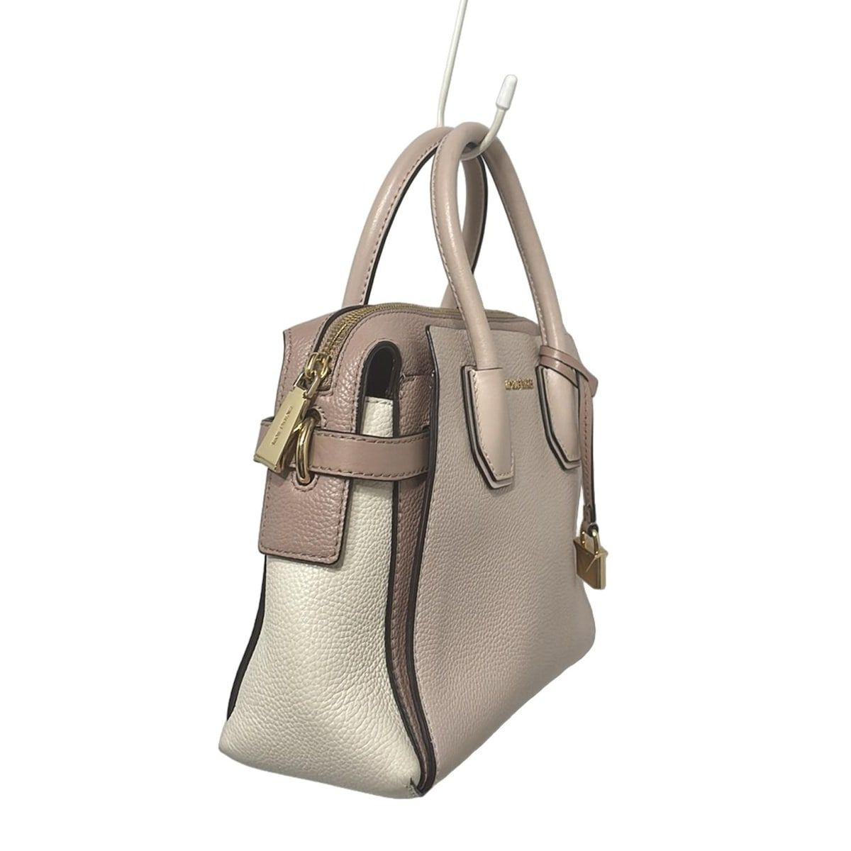 マイケルコース ハンドバッグ マーサー ベルテッド スモール サッチェル 30S9GM9S1T ライトピンク×白×ピンクベージュ レザー