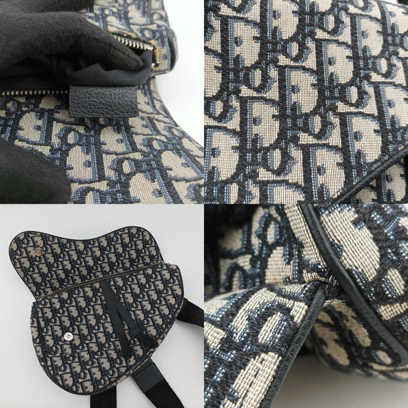 Diorサドルバッググレー×ネイビー×ブラックジャガード×レザー19-BO-0129