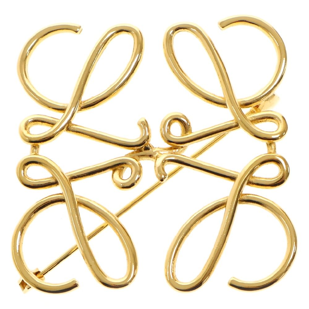 LOEWE (ロエベ) アナグラム ロゴブローチ ゴールド - メルカリ