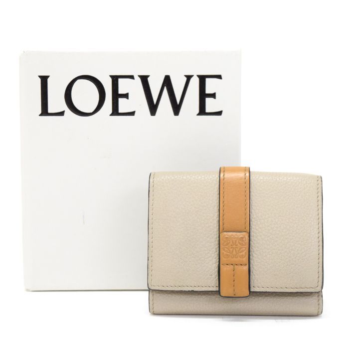 ロエベ LOEWE トライフォールド ウォレット ソフトグレイン