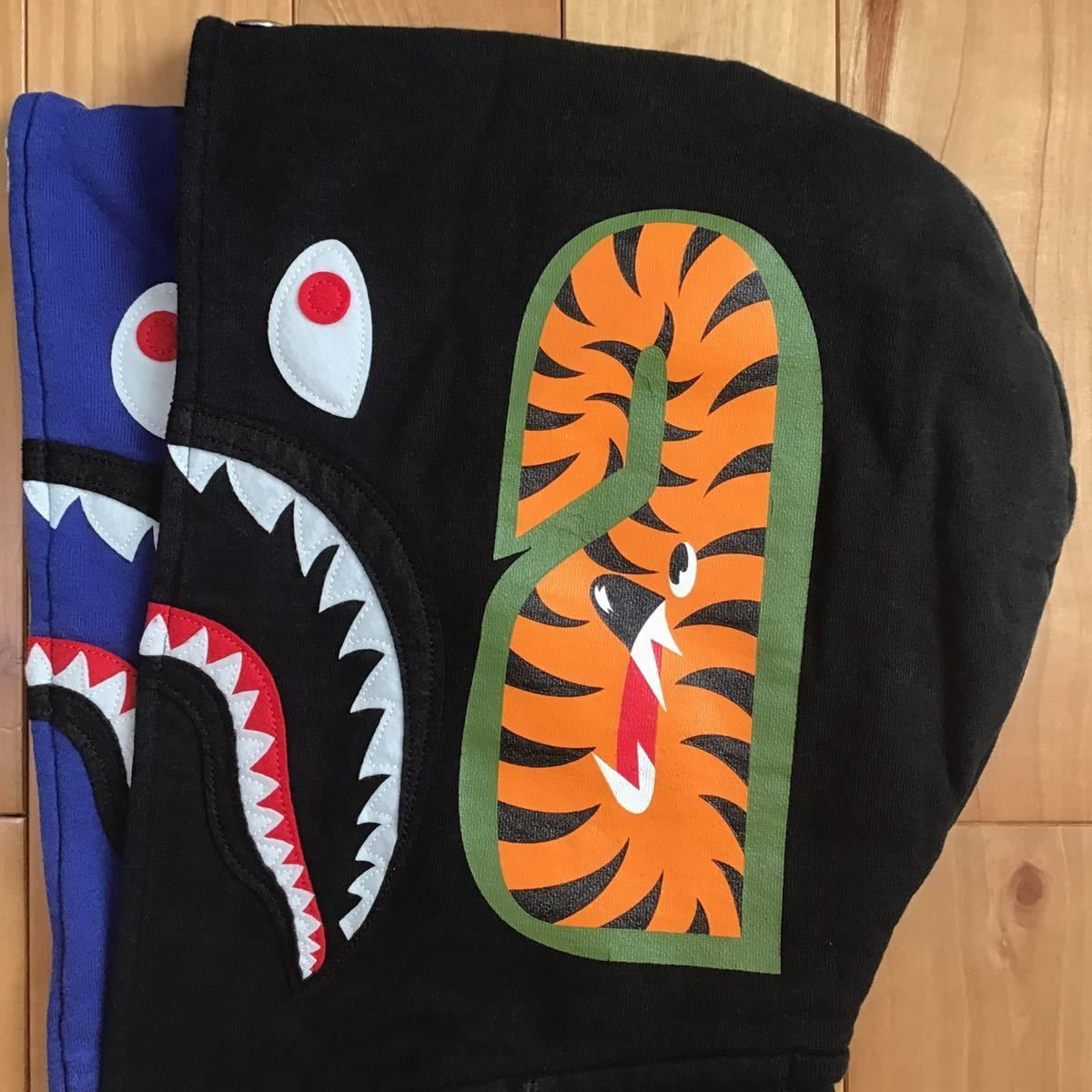 着丈68cmx身幅60cmXL double shark hoodie BAPE ダブル シャーク