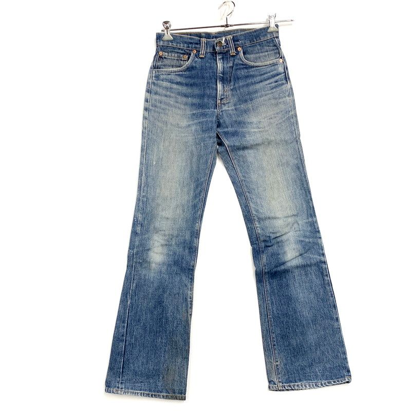 メンズ Levi s リーバイス 刻印16 42TALON ZIP SMALL-E 黒カン 脇割り バックポケット裏チェーンステッチ 1980年製 80S 66後期 517 デニムパンツ 157-250317-ma-13-IZU