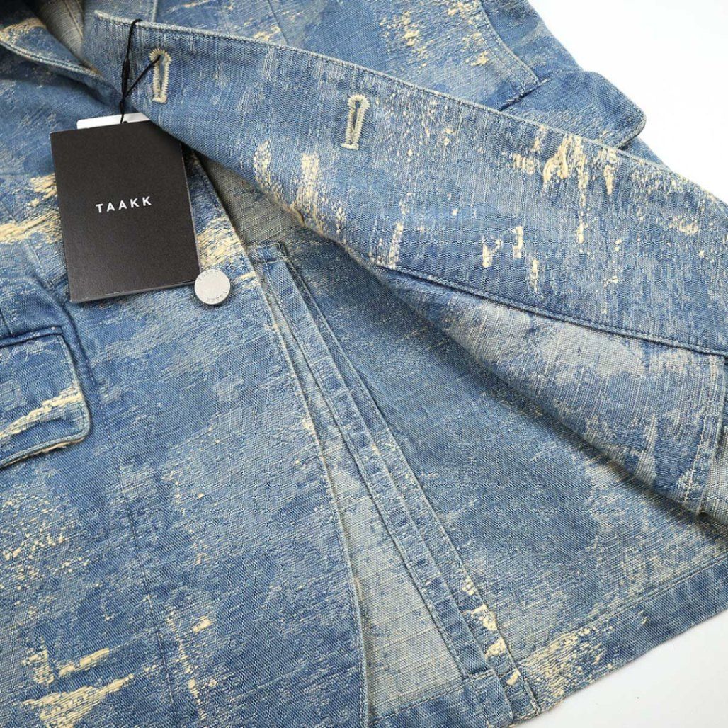 TaaKK ターク TaaKK 24SS DENIM JACKET ブリーチ加工ジャガードデニムテーラードジャケット TA24SS-JK077/1  インディゴ 2