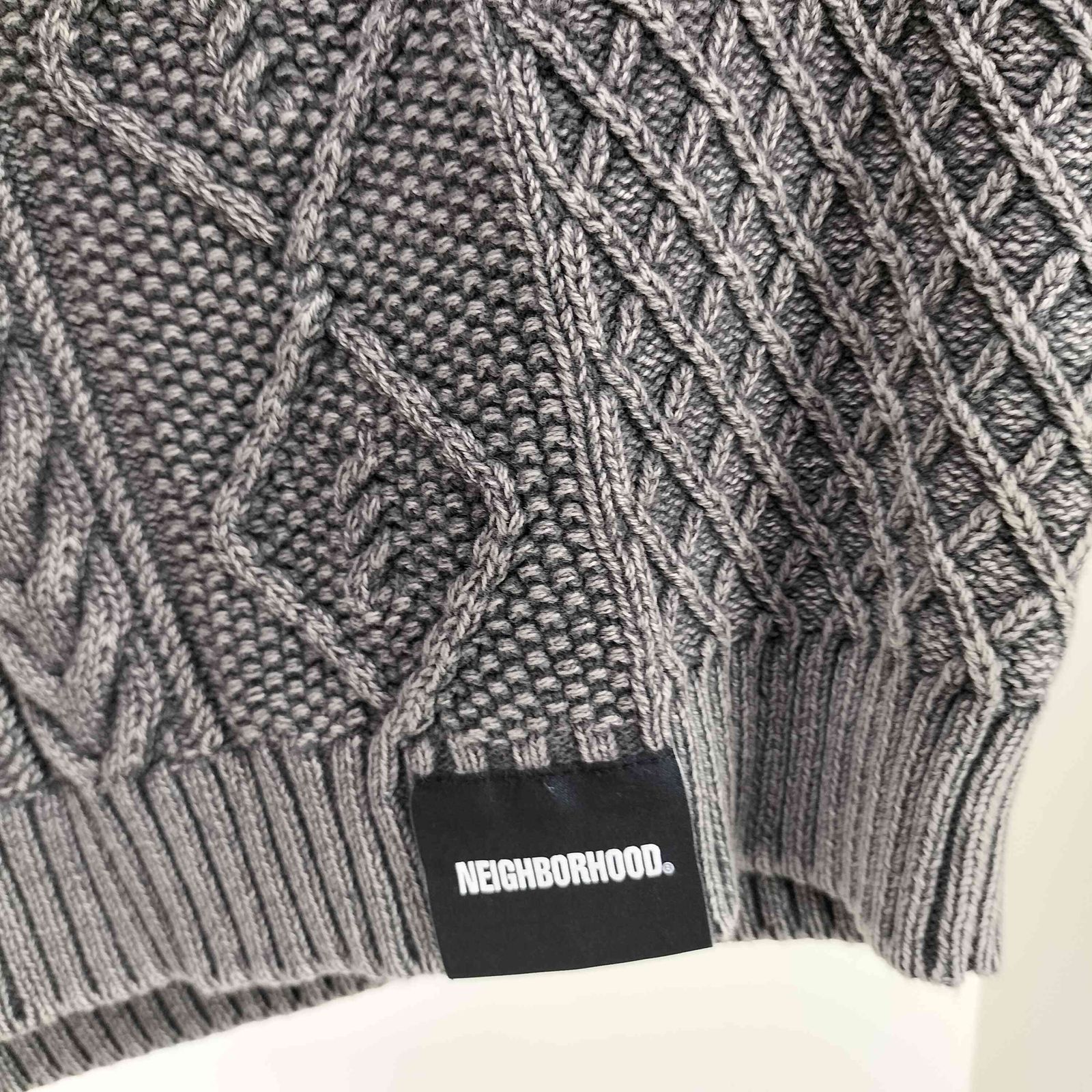 ネイバーフッド NEIGHBORHOOD 24AW WASHED CREWNECK CABLE SWEATER