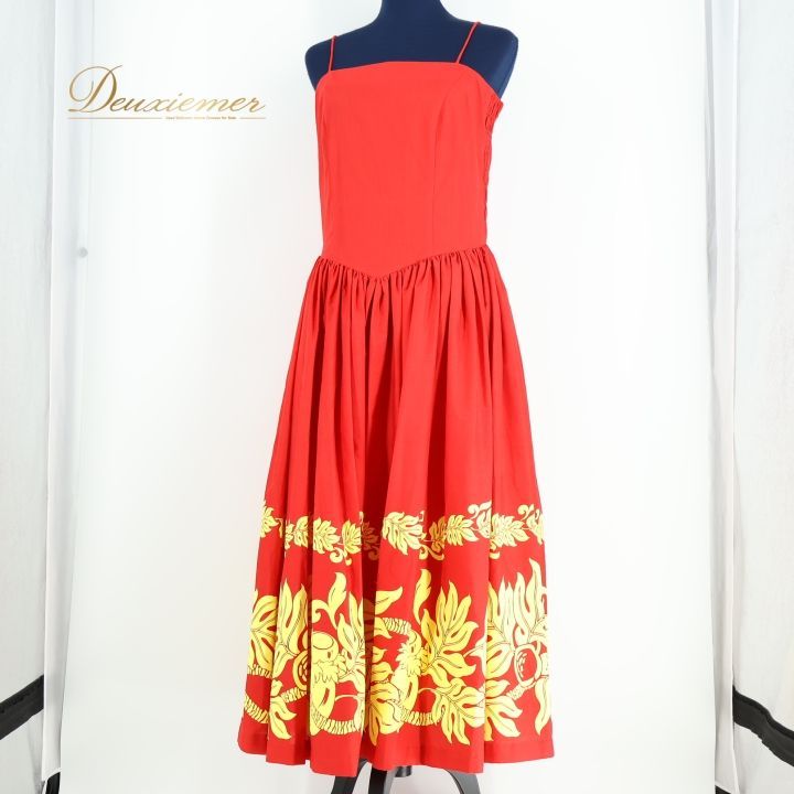 【美品 フラダンス衣装】レッド Aloha Emika ワンピース ドレス 赤 フラダンス衣装】レッド Aloha Emika ワンピース ドレス 赤 光沢