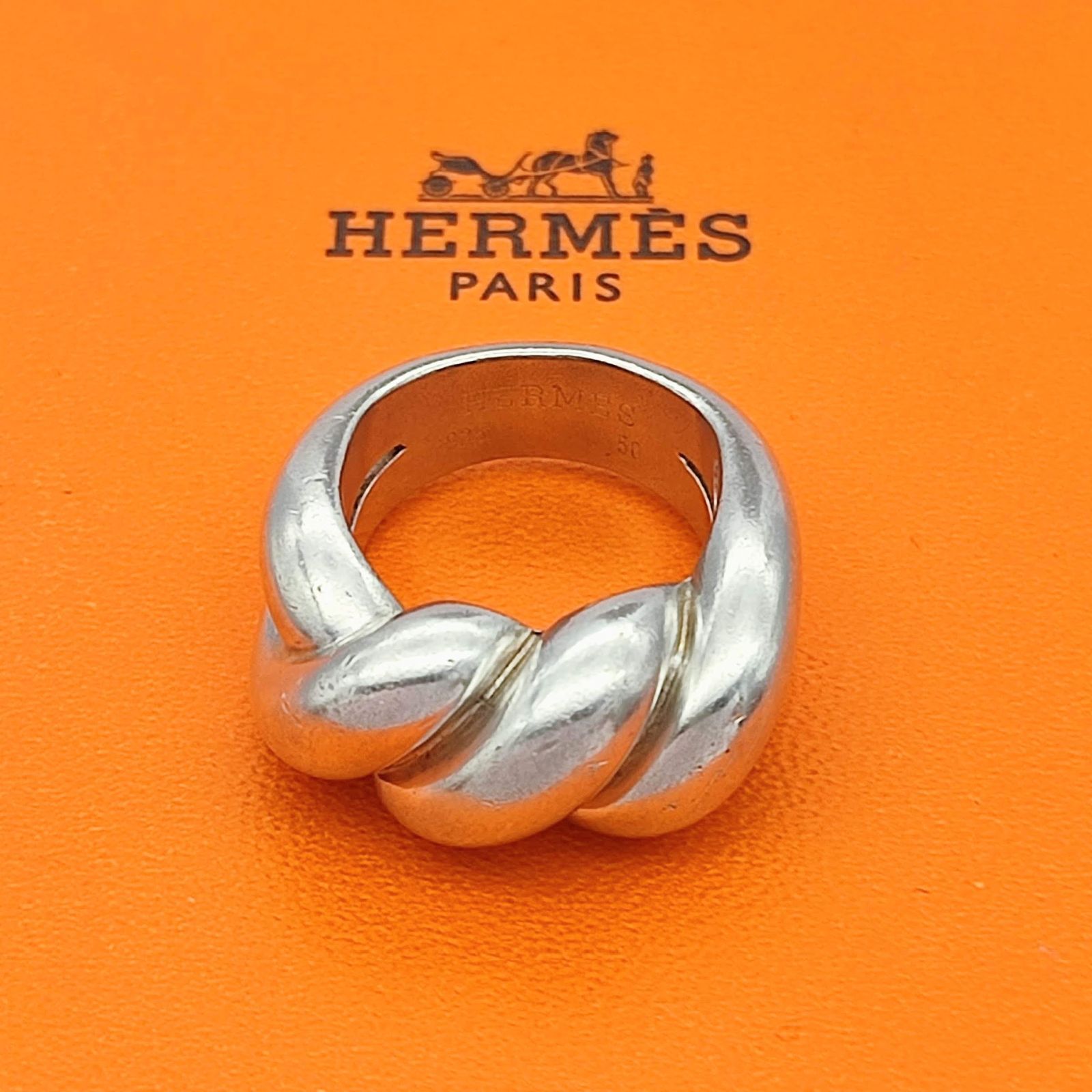 美品】Hermes エルメス トルサードリング ワイド 50 JP9 US5 シルバー925 - メルカリ