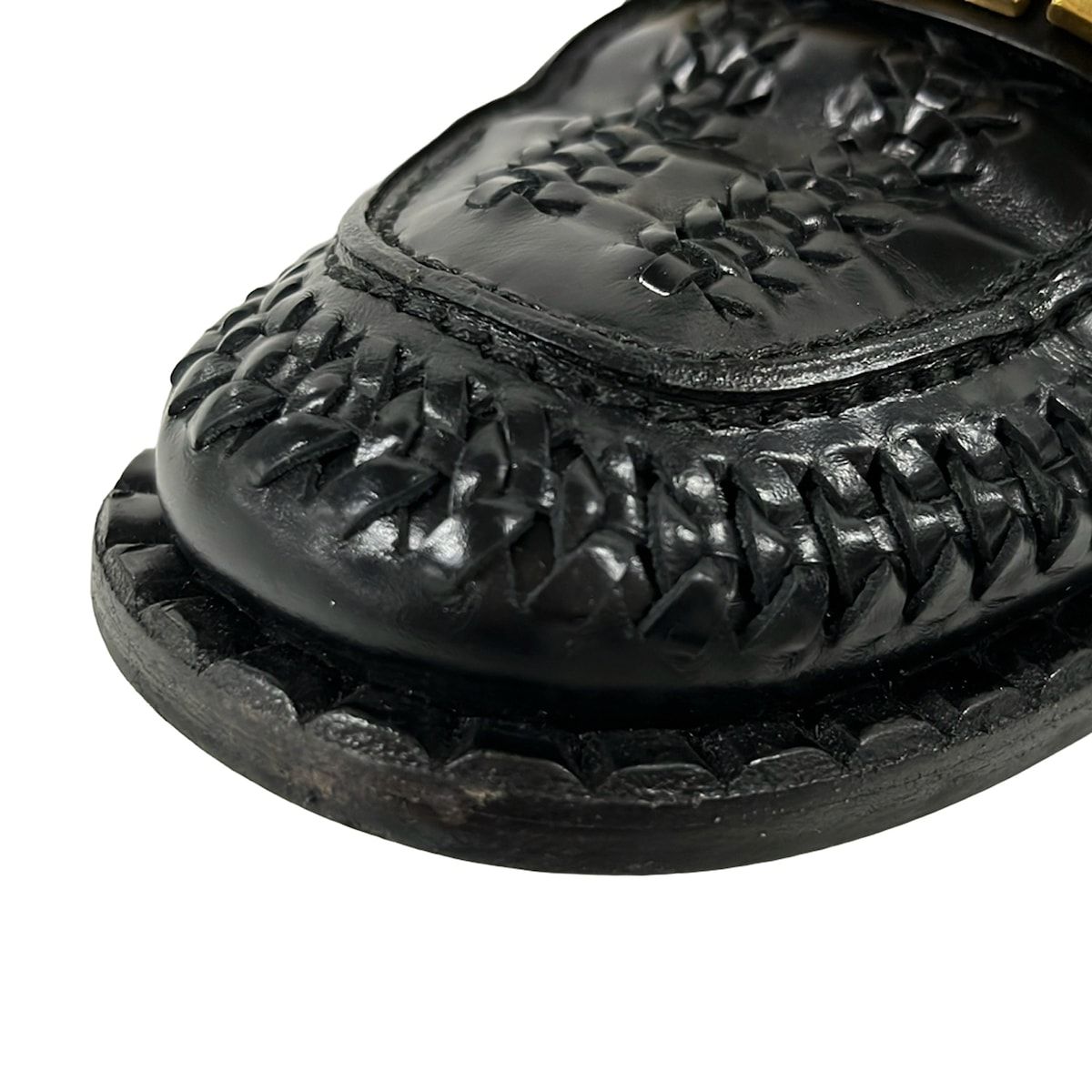 PRADA(プラダ) ローファー 36 1/2 レディース 黒 モカシン レザー  