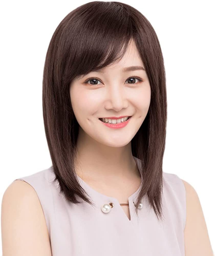 数量 レディース 手植え ミディアム 軽い 女性用 かつら 前髪 斜め フルウィッグ 小顔 人気 100％人毛 通気性 装着簡単 セミロング 軽い 抗菌 ウィッグ ヘアネット 付き P-Z