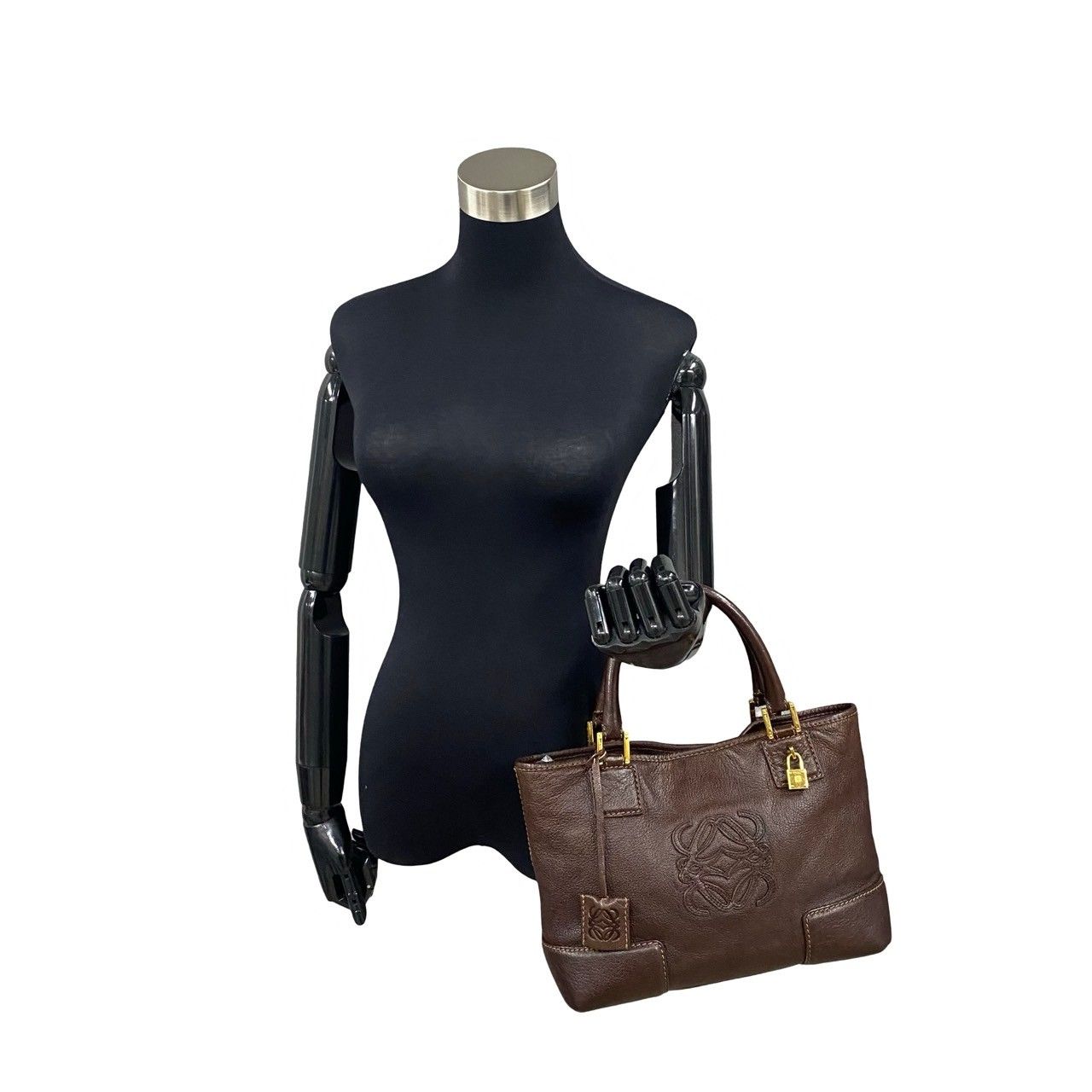 極 美品 鍵 袋付き LOEWE ロエベ アナグラム ロゴ 刻印 レザー