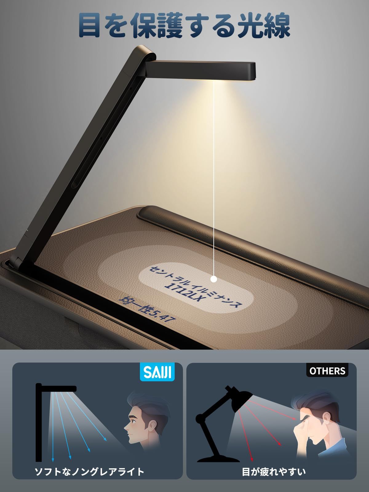 SAIJI 膝上テーブル LEDライト付け 3段明るさ調整 テーブルクッション デスクトップ ノートパソコンデスク 引き出し付き PC クッション テーブル 膝上作業 PCデスク ひざ上 テレワーク 軽量トレイテーブル 持ち運び便利 17インチまでのノー