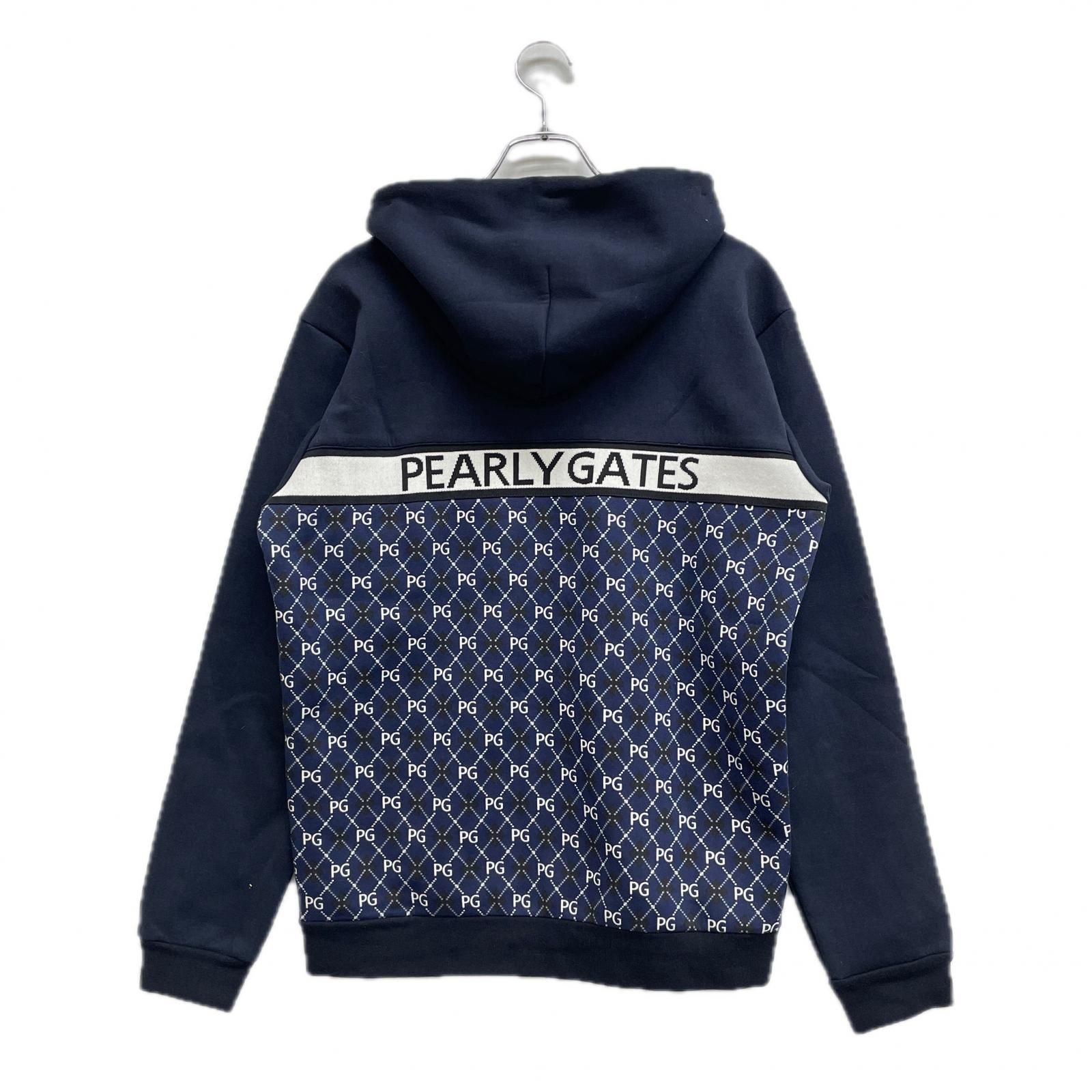 メンズ パーリーゲイツ PEARLY GATES パーカー 5 L 紺系 ネイビー 長袖 ダブルジップ アーガイル柄