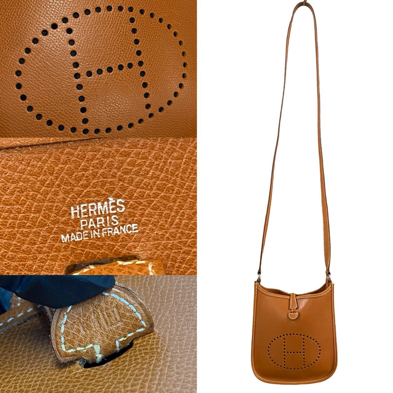 極 美品 HERMES エルメス □H 刻印 エヴリン TPM ヴォーエプソン 