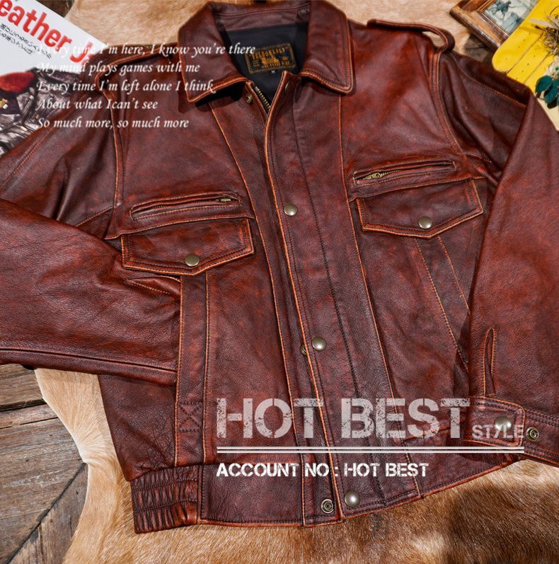 1.1mm カウハイド メンズ 革ジャン ヴィンテージ加工 デザイナーズ