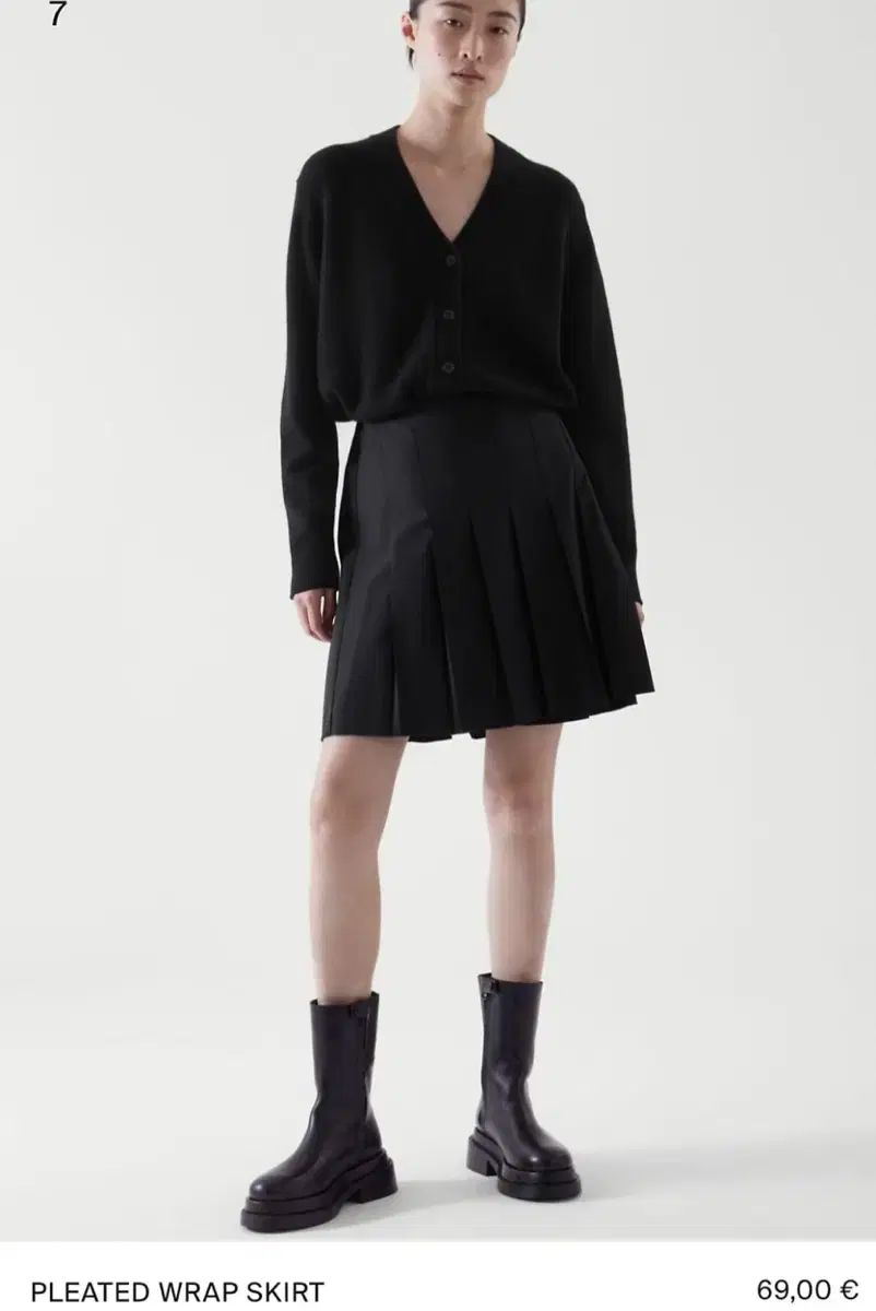 COS コス COS プリーツ ラップ スカート 32 サイズ ブラック ネイビー