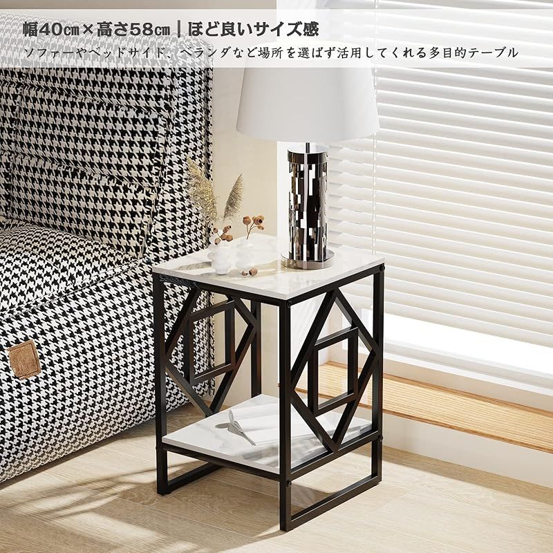 【特価商品】UNHO サイドテーブル 大理石 セラミック天板 収納付き ソファ横 新着商品】UNHO サイドテーブル 大理石 セラミック天板 収納付き