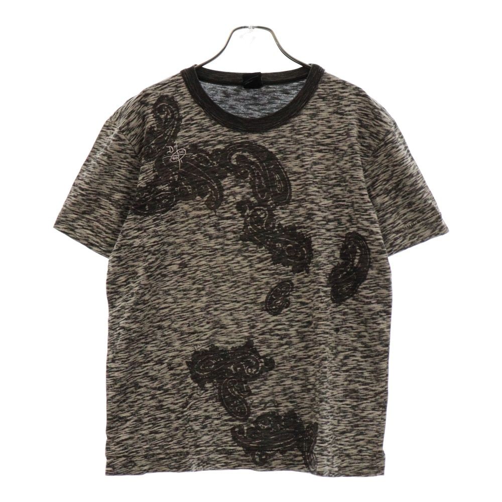 DIESEL (ディーゼル) ペイズリー プリント半袖Tシャツカットソー ブラック/ホワイト