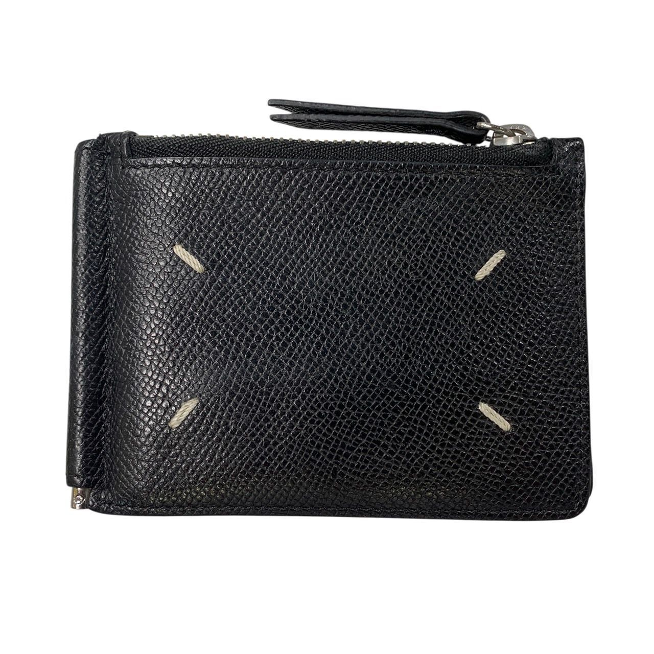 未使用級】サンローラン マネークリップ YSL レザー ブラック