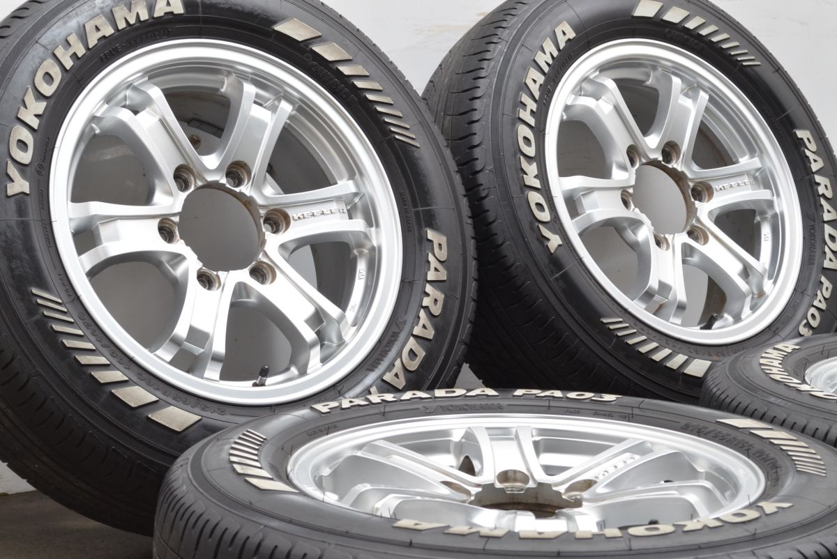 200 ハイエースに WEDS キーラー 16in 6.5J 38 PCD139.7 ヨコハマ パラダ PA03 215 65R16C ホワイトレター レジアスエース