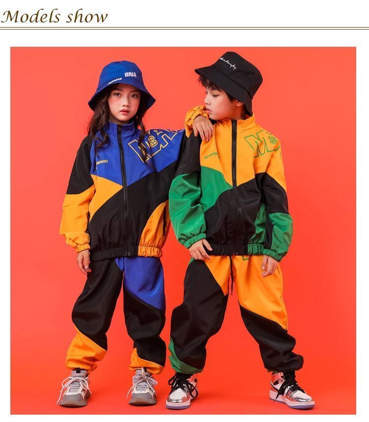 上下 キッズダンス衣装 ジャージ ダンス衣装 セットアップ 上下
