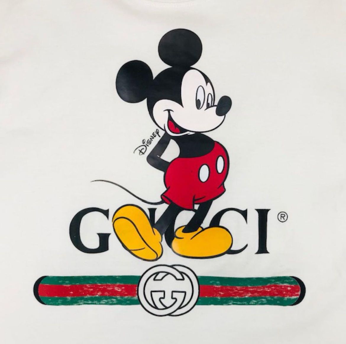 新品未使用 ディズニー グッチ コラボ ミッキー ロゴ プリント プルオーバー 良品☆GUCCI☆グッチ×Disney☆ディズニー・コラボ メンズ ミッキー