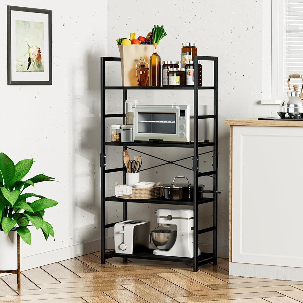 APPOLYN オープンシェルフ 本棚 ラック 4段本棚フリーラック棚 収納ラック 幅60×奥行30×高さ120cm 木製ラック 寢室 リビングルーム ホームオフィス ブラック