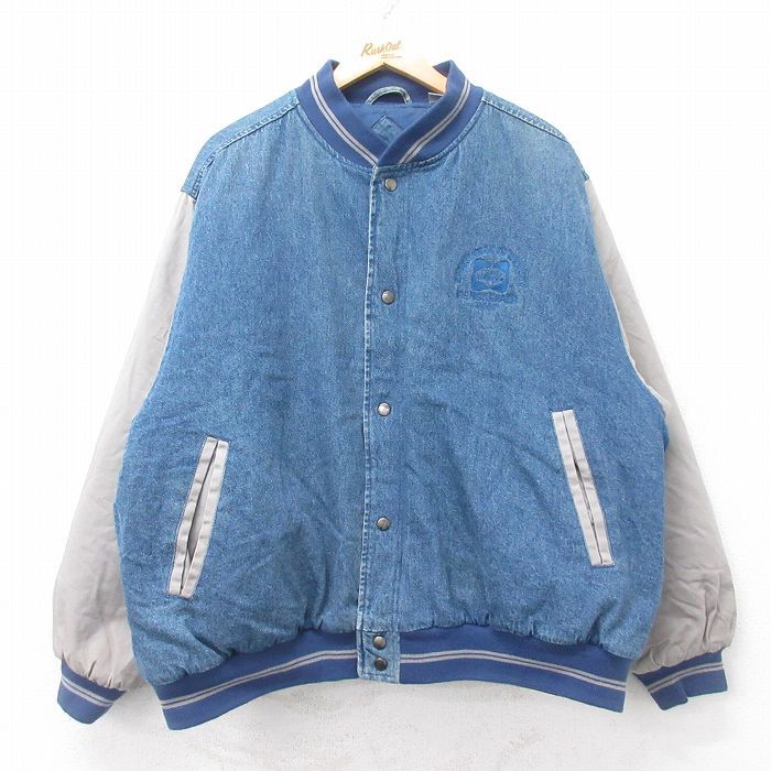 XL/古着 長袖 デニム ジャケット スタジャン メンズ 00年代 00s Sealy 大きいサイズ コットン 紺 ネイビー 25sep11 中古 アウター XL/古着 長袖 デニム ジャケット スタジャン メンズ 00s Sealy 大きい