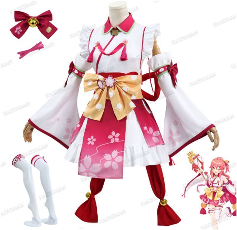 ウィング付き VTuber さくらみこコスプレ衣装Cosplay 和服 演出服 変装 仮装 日常服 アニメ 祭り 学園祭 文化祭 漫遊展 ハロウィン クリスマス コスチューム