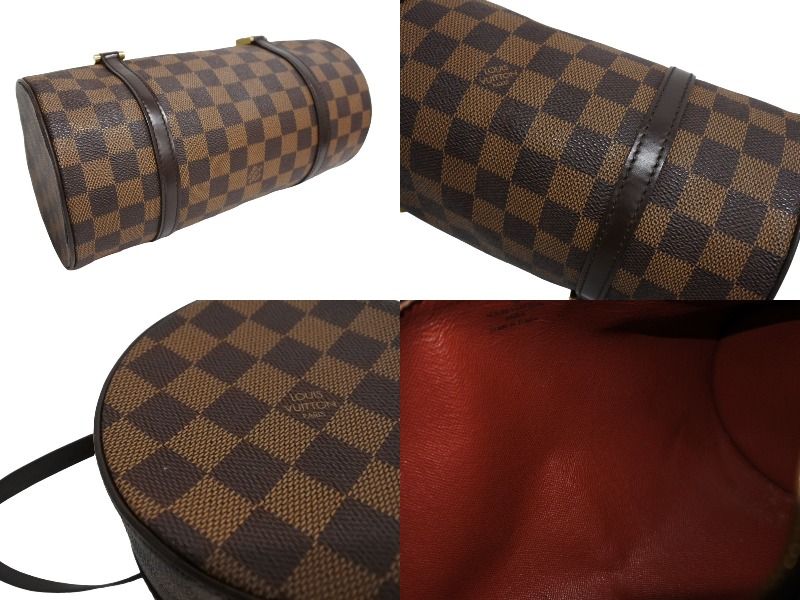 LOUIS VUITTON ルイヴィトン パピヨンPM 26 ハンドバック ダミエ N51304 筒型 ドラム型 エベヌ ブラウン  美品 中古 66169