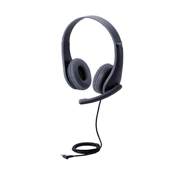 エレコム子ども用ヘッドセット 有線 4 ミニプラグ 両耳 マイクアーム付 ブラック HS-KD01TBK 1個