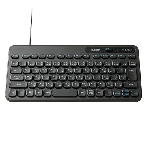 エレコム キーボード 有線 メンブレン式 コンパクト Caps Lock機能無効化スイッチ搭載 500万回高耐久キー採用