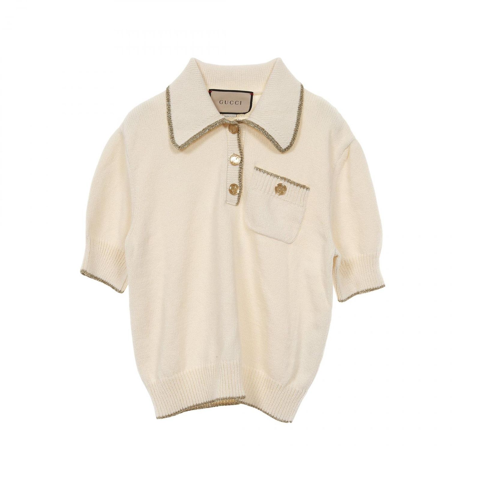 グッチ GUCCI ニット GGボタン アイボリー コットン ニット レディース 
