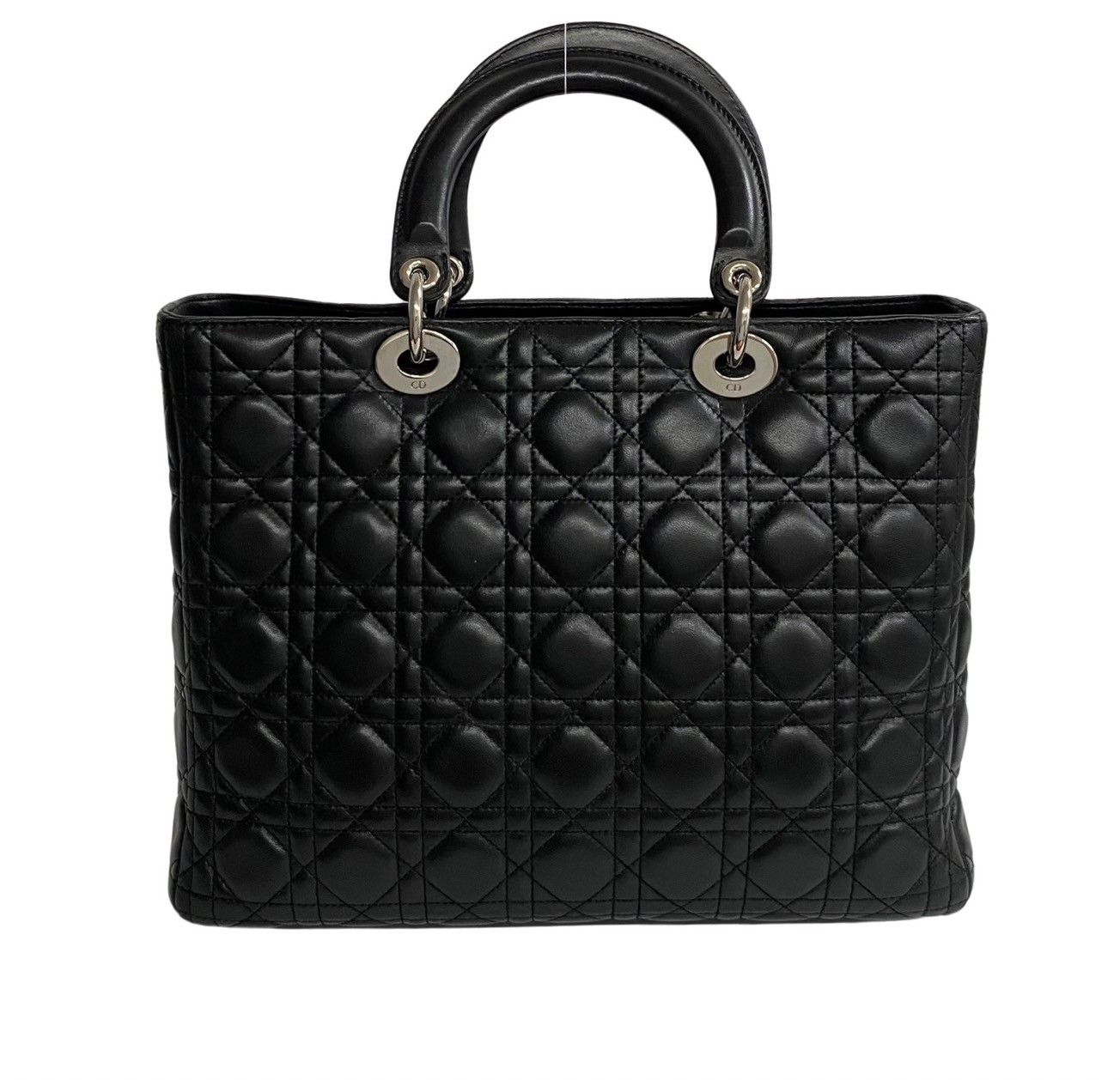 Christian Dior レディディオール カナージュ レザー ブラック 極 美品 袋付 Christian Dior レディディオール カナージュ