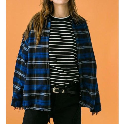 monkey time モンキータイム BLUE CHECK SHIRT COACH JACKET