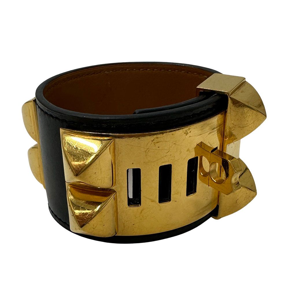 エルメス HERMES バングル レディース ブランド コリエド シアン カーフ ブラック ゴールド金具 サイズXS かっこいい おしゃれ パンク X WWW_SIROKUMA-CORPORATION_COM