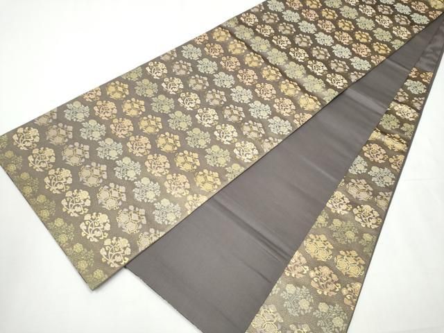 平和屋着物○西陣織 陰山織物謹製 箔屋清兵衛 六通柄袋帯 横段丸文