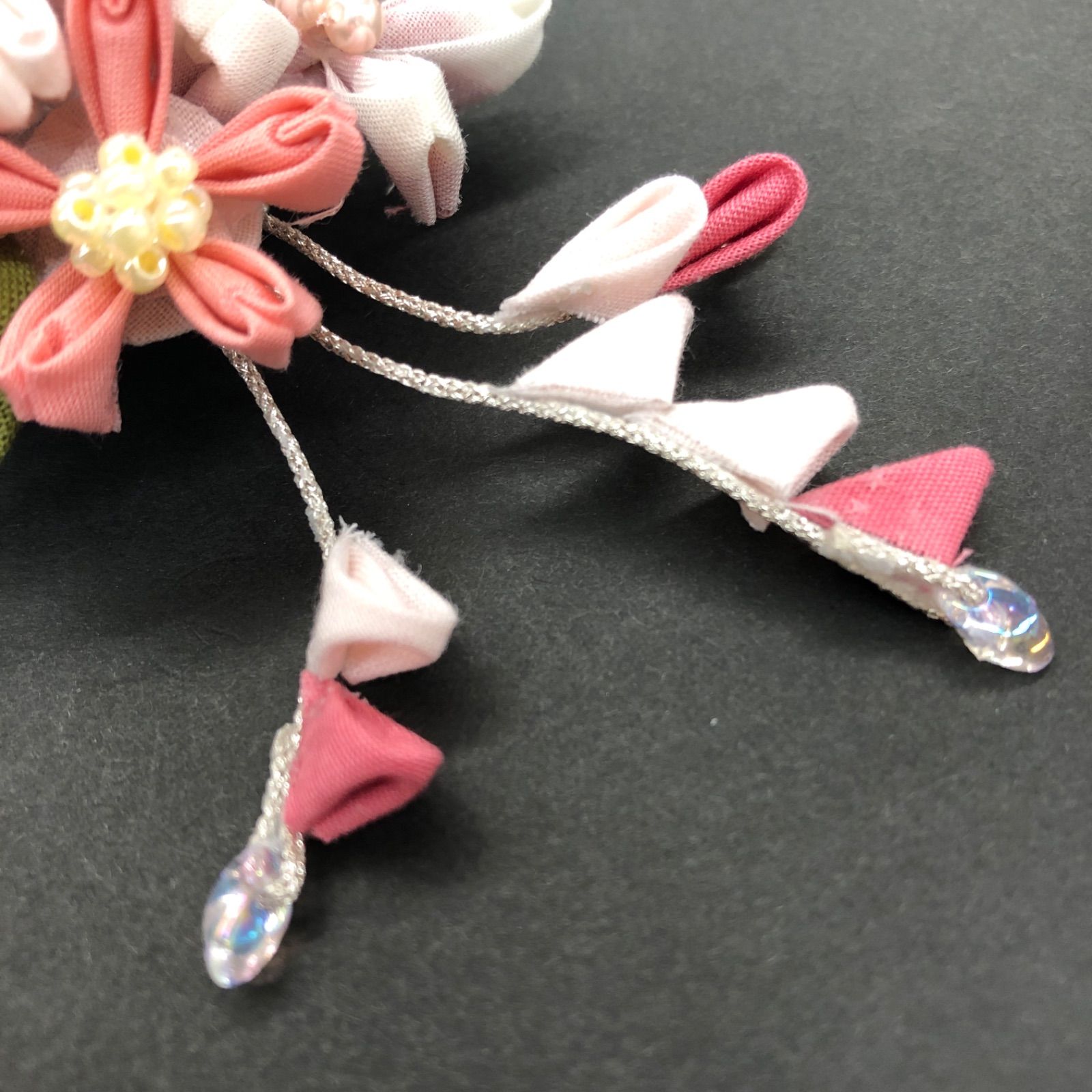 つまみ細工 ハンドメイド ブローチ コサージュ 髪飾り 帯留め 浴衣 桜重ね 入学式 卒業式 着物 和服