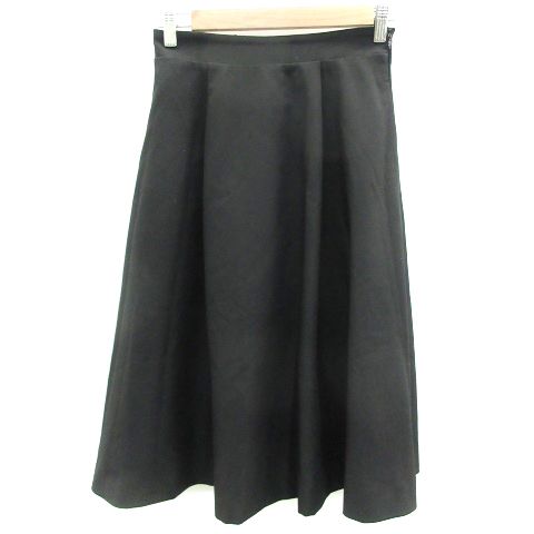 アナトリエ ANATELIER フレアスカート ミモレ丈 36 ブラック 黒 /YM52  