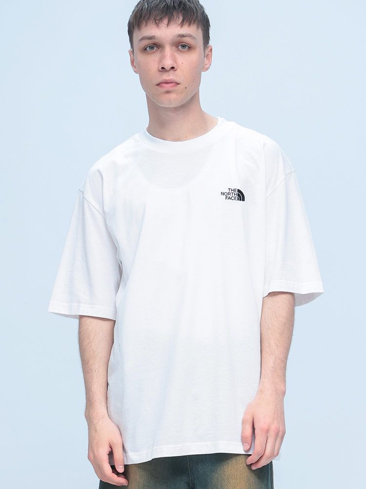 THE NORTH FACE (ザ ノースフェイス) ロゴ刺繍 クルーネック 半袖 Tシャツ ESSENTIAL AL OVERSIZE TEE