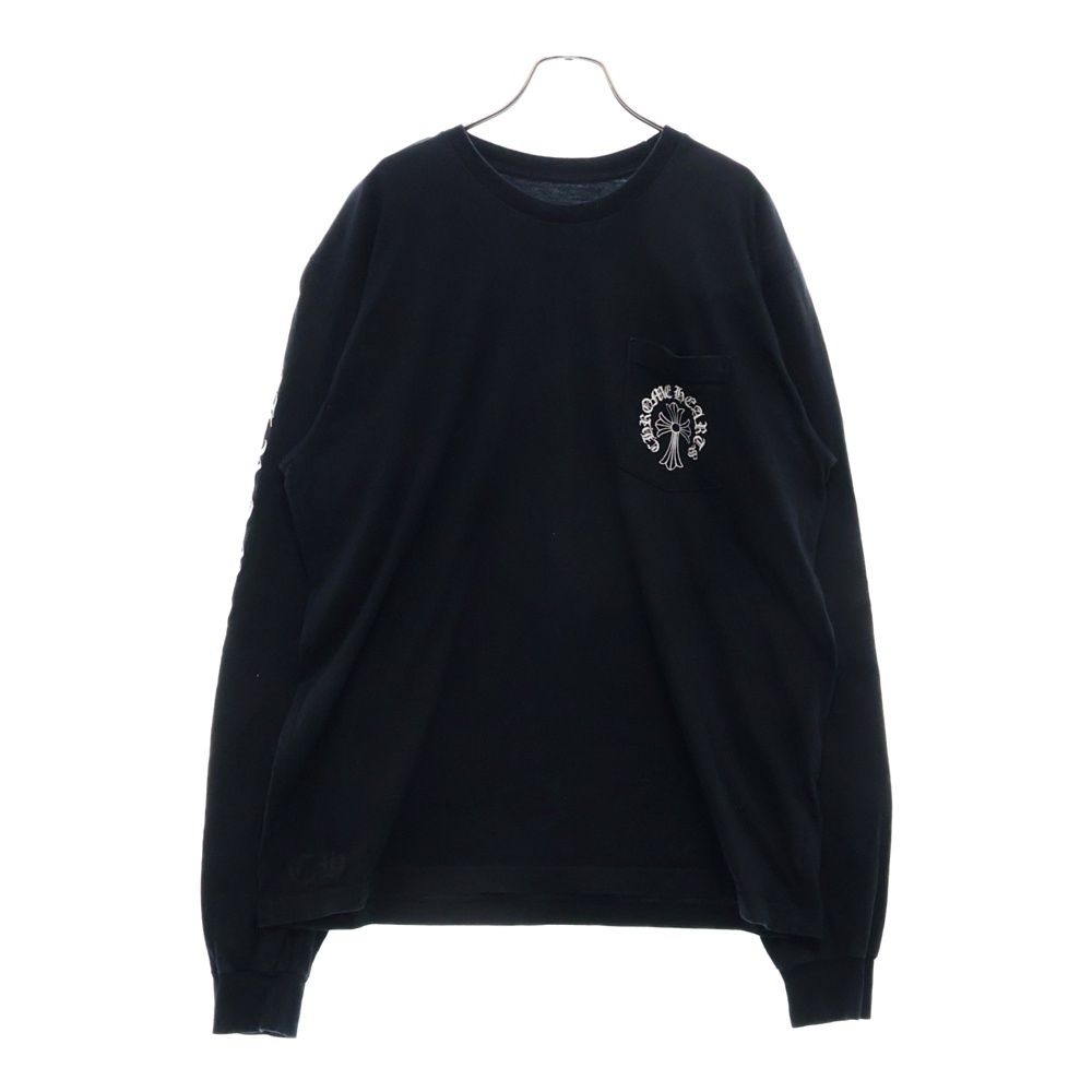ブラック 長袖Tシャツ袖プリント バックプリント クロムハーツ S
