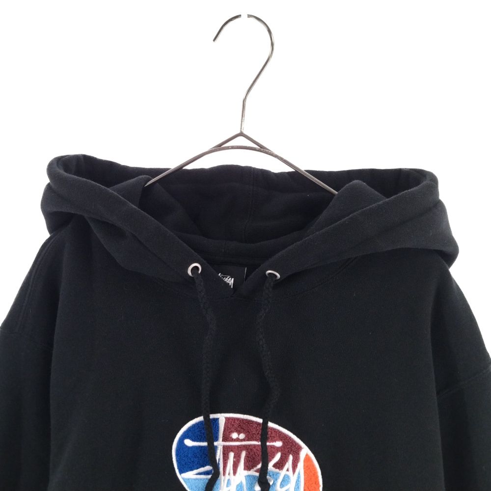 STUSSY (ステューシー) OVAL LOGO HOODIE オーバルパイル 刺繍 ロゴ 
